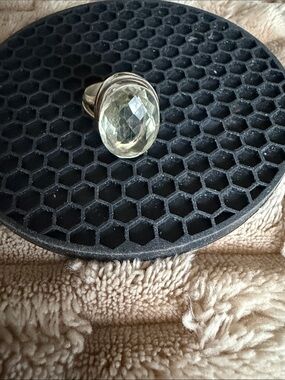 Green Amethyst Sterling Silver Cocktail Ring